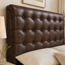 Ver imagem 3 de Cabeceira Ana Estofada Corino Modena p/ Cama Box Casal King 195cm Quarto