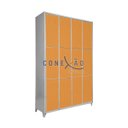 Ver imagem 1 de Armário Roupeiro Locker De Aço 12 Portas Vestiário Laranja