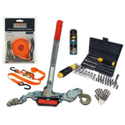 Mini Guincho Manual 4T + Cinta C/Catraca 4,5M + Super Brinde - 3 Mini Guincho Manual 4T + Cinta C/Catraca 4,5M + Super Brinde - 3