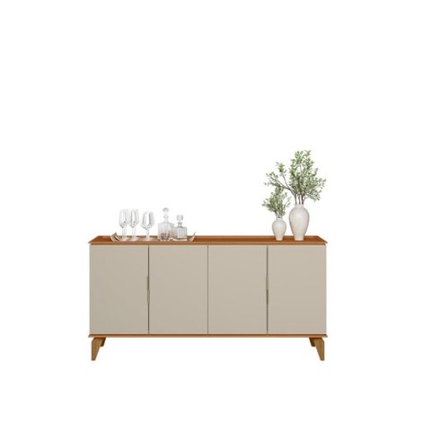 Buffet 160cm Evora 4 Portas Linea Brasil Canela Off White