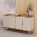 Ver imagem 5 de Buffet 160cm Evora 4 Portas Linea Brasil Canela Off White