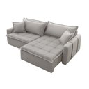 Ver imagem 4 de Sofá Cama Veludo em Madeira Eucalipto 240cm Braço 20cm Arizona Meu Sofá Online