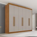Ver imagem 1 de Guarda Roupa Casal 6 Portas 6 Gavetas 100% MDF Itália Plus Off White/Cinamomo