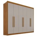Ver imagem 3 de Guarda Roupa Casal 6 Portas 6 Gavetas 100% MDF Itália Plus Off White/Cinamomo