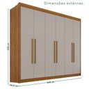Ver imagem 4 de Guarda Roupa Casal 6 Portas 6 Gavetas 100% MDF Itália Plus Off White/Cinamomo