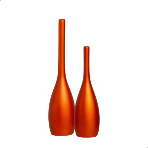 Dupla Vasos Decorativos de Cerâmica Garrafa Laranja Tulipa Amsterdã