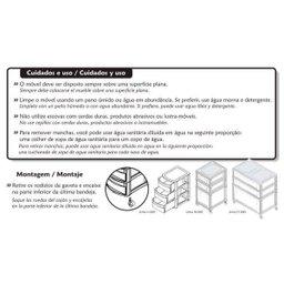 Gaveteiro Organizador Largo 3 Gavetas com Rodinhas Branco - 3