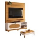 Ver imagem 1 de Estante Home Theater Axis Cinamomo Off White com Mesa de Centro Liz Off White Cinamomo - Hb Móveis