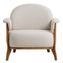Ver mais imagens de Poltrona Decorativa Dina Base Madeira Castanho Linho Cru - Nexta Casa