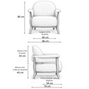 Ver imagem 4 de Poltrona Decorativa Dina Base Madeira Castanho Linho Cru - Nexta Casa