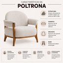 Ver imagem 3 de Poltrona Decorativa Dina Base Madeira Castanho Linho Cru - Nexta Casa