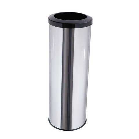 Lixeira Aço Inox 30 Litros Com Aro Plástico Área Gourmet Cozinha - Preto