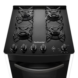 Fogão de Piso Continental 4 Bocas Fc4Vs, Mesa de Vidro, Acendimento Automático, Prata, Bivolt - 4