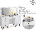 Ver imagem 4 de Kit Penteadeira com Banqueta em Mdf 00808900x022034 Branco Lpa