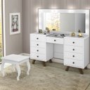 Ver imagem 2 de Kit Penteadeira com Banqueta em Mdf 00808900x022034 Branco Lpa
