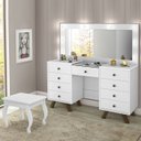 Ver imagem 7 de Kit Penteadeira com Banqueta em Mdf 00808900x022034 Branco Lpa
