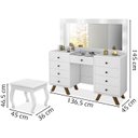 Ver imagem 3 de Kit Penteadeira com Banqueta em Mdf 00808900x022034 Branco Lpa