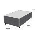 Ver imagem 4 de Cama Box com Colchão Solteiro Poli D33 Solteirão Espuma Courino Branco Ortobom