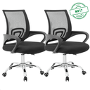 Ver imagem 2 de Kit 2 Cadeiras de Escritório Mesh Assento Estofado Giratória Cor Preto