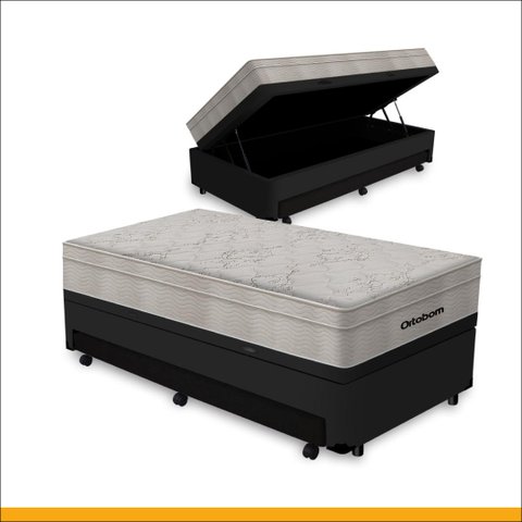 Box Baú e Aux + Colchão Ortobom Airtech Springpocket 88 Cm