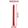 Kit 8 Vela Retorcida Natalina Enfeite Vermelho Festiva 20cm - 2