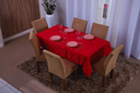 Ver imagem 1 de toalha de mesa retangular 6 lugares jacquard 1,35x2,00:vermelho