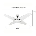 Ver imagem 7 de Ventilador de Teto Com Controle Remoto Natuvent Callis No Light 4 Pás Madeira Teca 127v