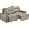 Sofá-cama 3 Lugares Retrátil Rincão Lisboa Veludo Bege, 220 Cm - 1