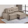 Sofá-cama 3 Lugares Retrátil Rincão Lisboa Veludo Bege, 220 Cm - 2