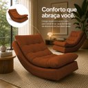 Ver imagem 3 de Poltrona Balance Leve Balanço Bouclé Premium de Luxo para Sala Quarto Conforto Relaxante Terracota