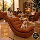 Ver imagem 2 de Poltrona Balance Leve Balanço Bouclé Premium de Luxo para Sala Quarto Conforto Relaxante Terracota