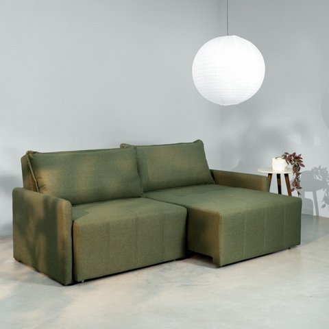 Sofá Cama Retrátil e Reclinável 3 Lugares 225cm em Linho Baraúna CabeCasa MadeiraOriginals