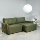 Ver imagem 1 de Sofá Cama Retrátil e Reclinável 3 Lugares 225cm em Linho Baraúna CabeCasa MadeiraOriginals