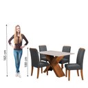 Ver imagem 6 de Conjunto Mesa de Jantar 4 Cadeiras Grécia com Tampo de Vidro 1,36m - Dobuê - Madeirado/grafite