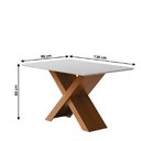 Ver imagem 3 de Conjunto Mesa de Jantar 4 Cadeiras Grécia com Tampo de Vidro 1,36m - Dobuê - Madeirado/grafite