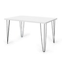 Ver imagem 2 de Conjunto Mesa de Jantar Hairpin 130x80 Branca com 4 Cadeiras Eiffel Leda - Preto