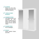 Ver imagem 3 de Guarda-roupa Solteiro Marvin 3 Portas de Correr com Espelhos 4 Gavetas Branco Carraro