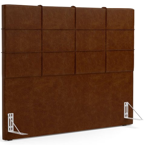 Cabeceira Cama Box Casal 140 cm Roma W01 Couríssimo Marrom - Lyam Lyam Decor