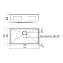 Ver imagem 4 de Cuba Docol Bistrô 70x40 90021166016 Inox Escovado com Acessórios e Lixeira