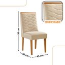 Ver imagem 3 de Mesa de Jantar Diane 180cm MDF Vidro com 6 Cadeiras Moderna Veludo Creme Off White Naturale