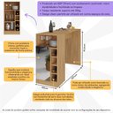 Ver imagem 3 de Bancada Balcão/mesa de Cozinha com Adega 1 Porta e Espelho Multimóveis Mp2248