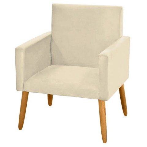 Poltrona Decorativa Nina Suede Bege para Camarim