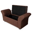 Ver imagem 4 de Kit Cabeceira Geovana + Calçadeira Baú Veneza King Size 195cm Suede - Renascer Decor:Marrom