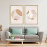 Conjunto 2 Quadros com Moldura Minimalist MADEIRA CLARA - Médio - 1