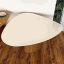 Ver imagem 2 de Mesa de Jantar Orgânica 160x165 cm Tampo Laca Branca Base Freijó Personal Decor