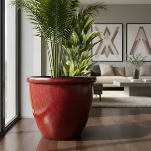 Vaso Decorativo para Plantas Grandes Auto Brilho para Sala (liso/terrracota)