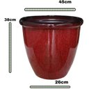 Ver imagem 2 de Vaso Decorativo para Plantas Grandes Auto Brilho para Sala (liso/terrracota)