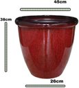 Ver imagem 2 de Vaso Decorativo para Plantas Grandes Auto Brilho para Sala (liso/terrracota)