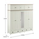 Ver imagem 2 de Conjunto Quarto Topázio Branco: Guarda-roupa 10 Portas, Cômoda, Cama Casal e 2 Mesas de Cabeceiras