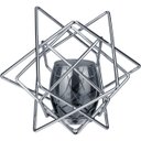 Ver imagem 1 de Castiçal Porta Vela Suporte Trama Home&co Cúpula Vidro Metal 19x22x22cm Fumê